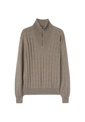 RETORI checkered mock-neck sweatshirt - Neutrals
