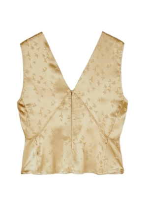 RETORI jacquard-patterned pleated top - Gold
