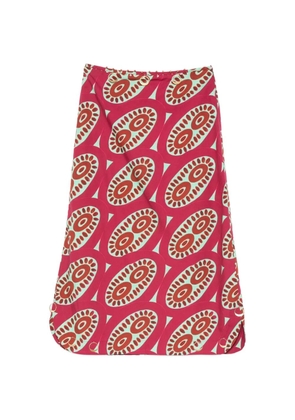 Themis Z Selena geometric-print side-slit midi skirt - Pink
