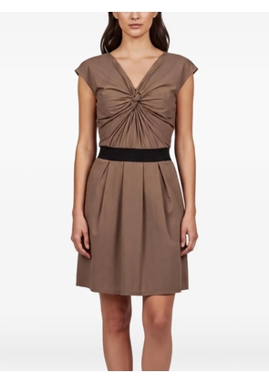 Lanvin Pre-Owned draped knotted mini dress - Brown