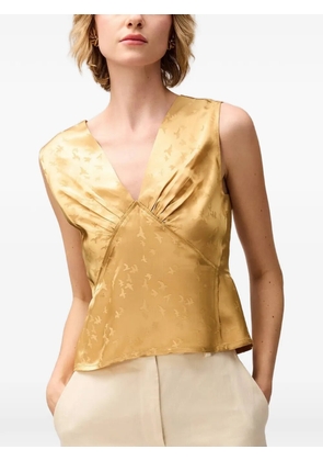 RETORI jacquard-patterned pleated top - Gold