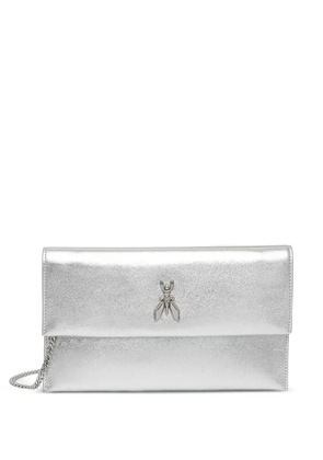 Patrizia Pepe Fly metallic-effect clutch bag - Silver