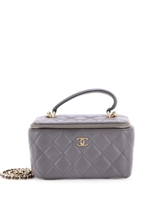CHANEL Pre-Owned Classic Top Handle Vanity Case with Chain Quilted Lambskin Small crossbody bag - Grey