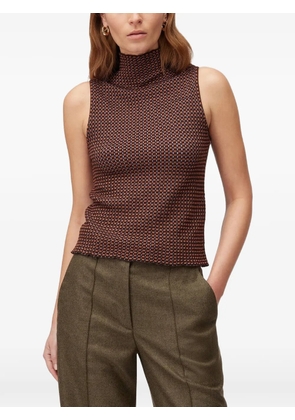 RETORI jacquard-knit sleeveless top - Brown