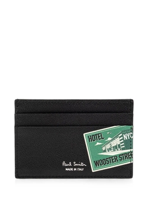 Paul Smith logo-print leather card holder - Black