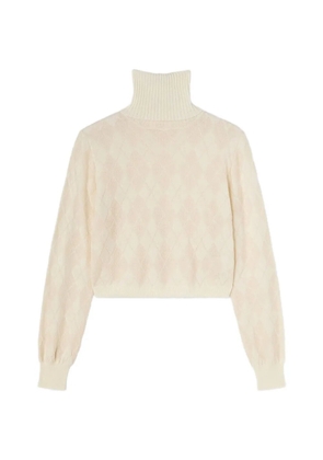 RETORI argyle-jacquard turtleneck sweater - Neutrals