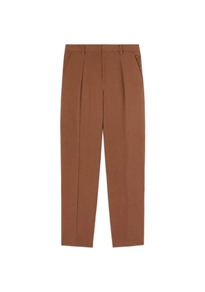 RETORI embroidered reverse-pleat trousers - Brown