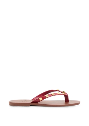 Valentino Garavani Rockstud calfskin thong sandals 05mm - Red