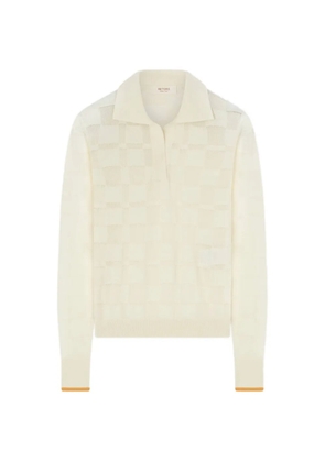 RETORI jacquard-knit long-sleeve polo shirt - Neutrals