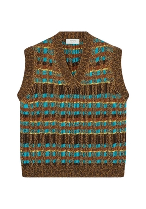 RETORI jacquard-knit V-neck vest - Brown