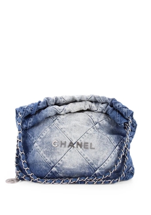 CHANEL Pre-Owned 22 Chain Quilted Denim Small hobo bag - Blue