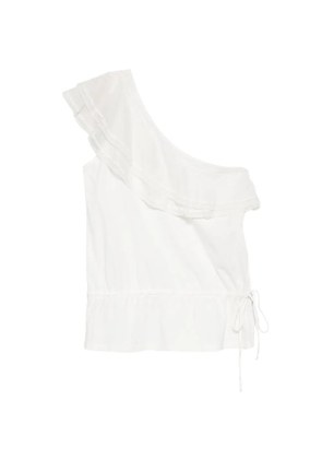DONDUP ruffled one-shoulder top - White