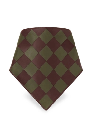 RETORI damier-pattern leather bandana - Brown