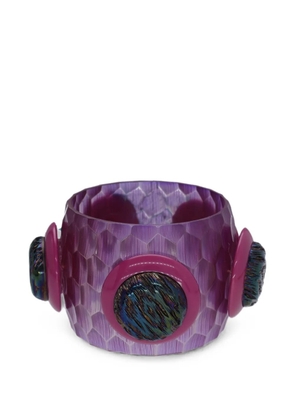Vintage honeycomb-effect embellished bangle - Purple
