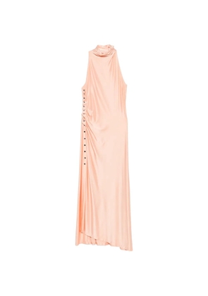 Rabanne ruched button-detail midi dress - Pink