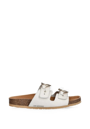 Love Moschino heart-buckle sandals - Neutrals