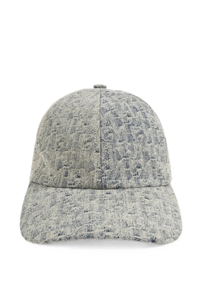 Emporio Armani monogram-jacquard denim baseball cap - Blue