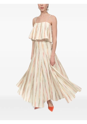 Rosie Assoulin Million Pleats striped maxi skirt - Neutrals