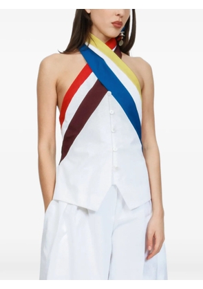 Rosie Assoulin twisted halterneck top - White