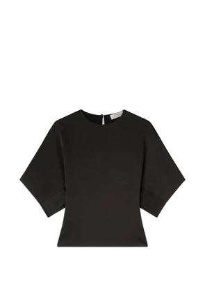 RETORI satin keyhole-back blouse - Black