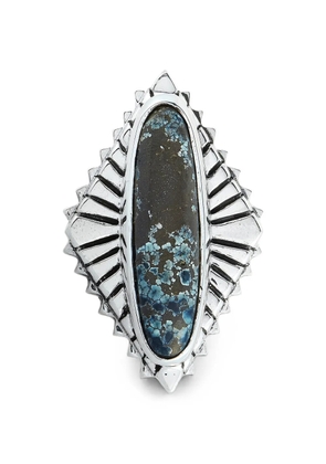 King Baby Concho spotted-turquoise ring - Silver