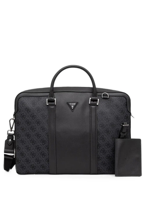 GUESS USA monogram-print logo-plaque holdall - Black