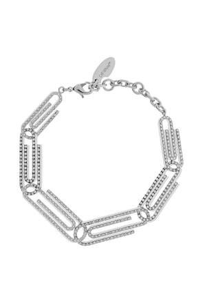 Off-White crystal-embellished paperclip-link bracelet - Silver