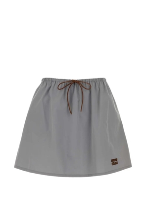 Miu Miu panama drawstring mini skirt - Grey