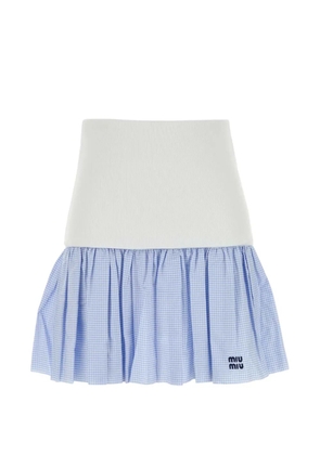 Miu Miu gingham-check ruffled mini skirt - White