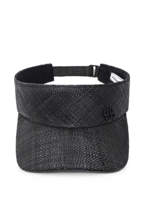 Ruslan Baginskiy monogram-embellished straw visor - Black