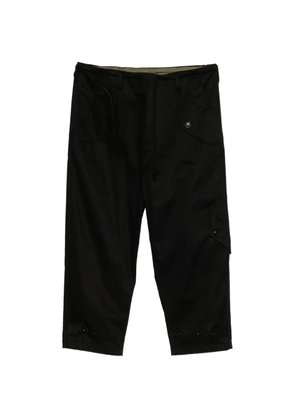 Yohji Yamamoto chino flap pocket drawstring pants - Black