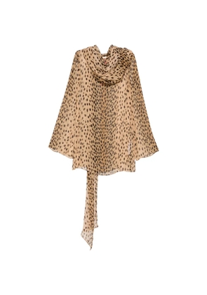 Cult Gaia Beaux cheetah-print hooded blouse - Neutrals