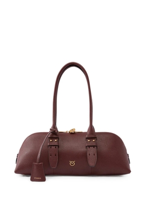 PINKO Love Birds leather tote bag - Brown