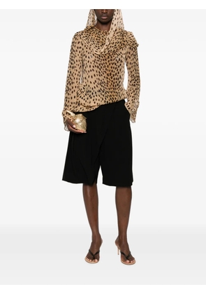 Cult Gaia Beaux cheetah-print hooded blouse - Neutrals