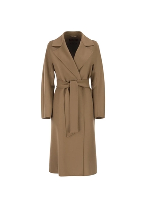 Max Mara Studio Mstcles belted kimono-sleeve coat - Neutrals