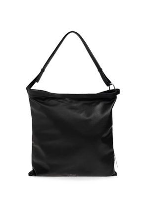 Jil Sander large logo-detail rectangular shoulder bag - Black