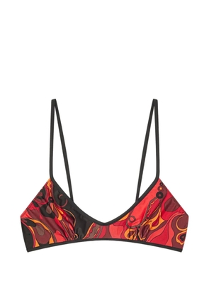 PUCCI Orchidee-print bikini top - Orange