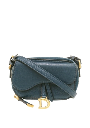 Christian Dior Pre-Owned 2021 Mini Goatskin Saddle Pouch crossbody bag - Blue