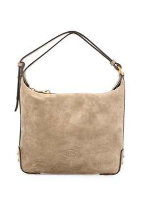 Tod's mini Metal Dots suede tote bag - Neutrals