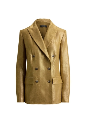Lauren Ralph Lauren foiled double-breasted blazer - Gold