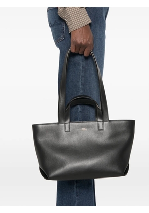 A.P.C. logo-print leather tote bag - Black