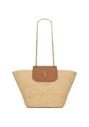 Saint Laurent Manon raffia tote bag - Neutrals