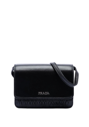 Prada Pre-Owned 2010-2026 Nappa Gaufre and Brushed Leather crossbody bag - Black