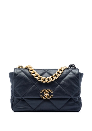 CHANEL Pre-Owned 2020 Large Lambskin 19 Flap satchel - Blue
