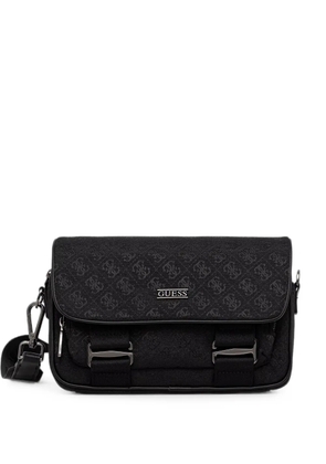 GUESS USA Boston logo-jacquard foldover belt bag - Black
