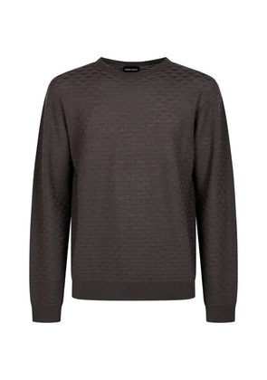 Giorgio Armani crew-neck long-sleeve sweater - Brown