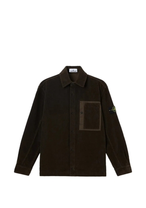Stone Island cotton logo-patch shirt - Brown