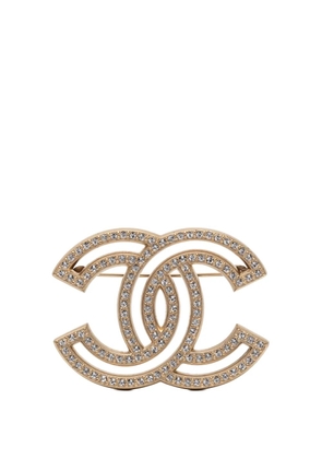 CHANEL Pre-Owned 2019 CC Gold-Plated Strass Brooch costume brooch