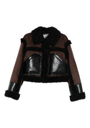 STAND STUDIO faux shearling-trim jacket - Brown