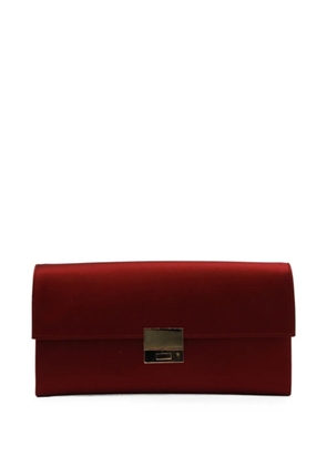 TOM FORD satin-finish push-lock clutch bag - Red